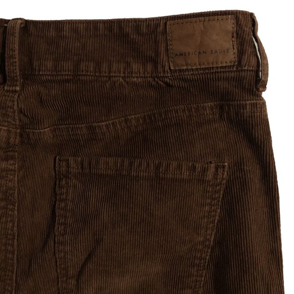 American Eagle Outfitters Pants Womens 8 Brown Corduroy Super Hi-Rise Flare - Picture 10 of 12